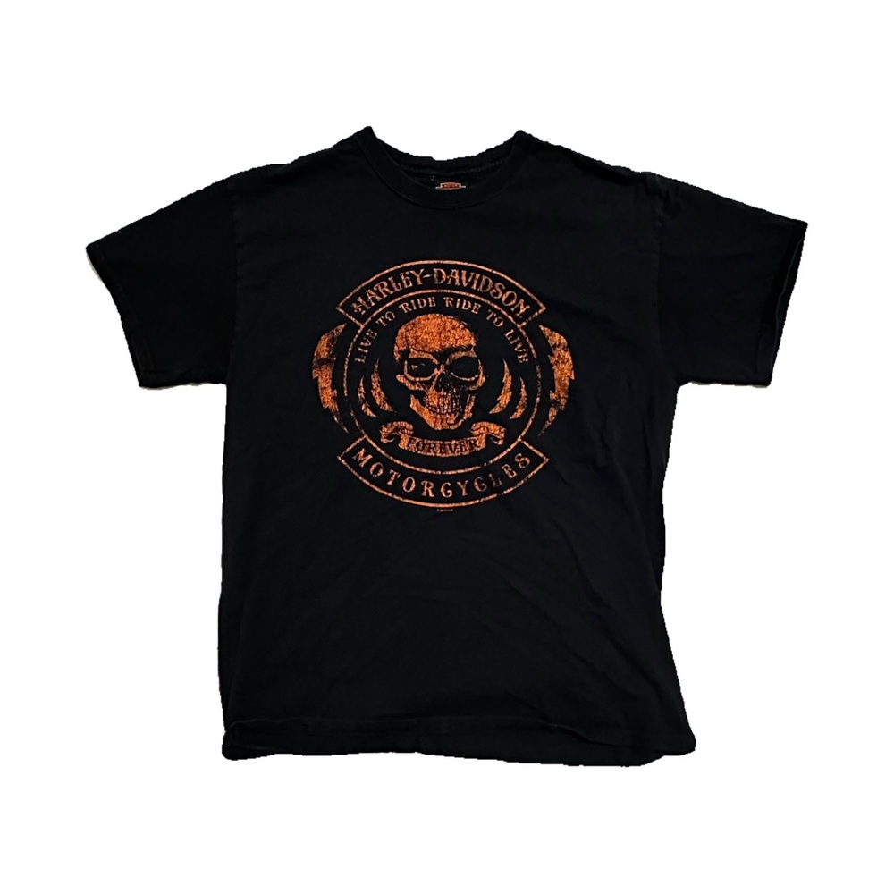 Harley-Davidson Black Tee with Orange Emblem